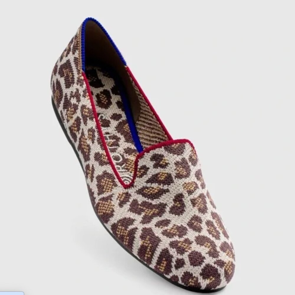 Leopard Print Slip-On Loafer with Red Trim